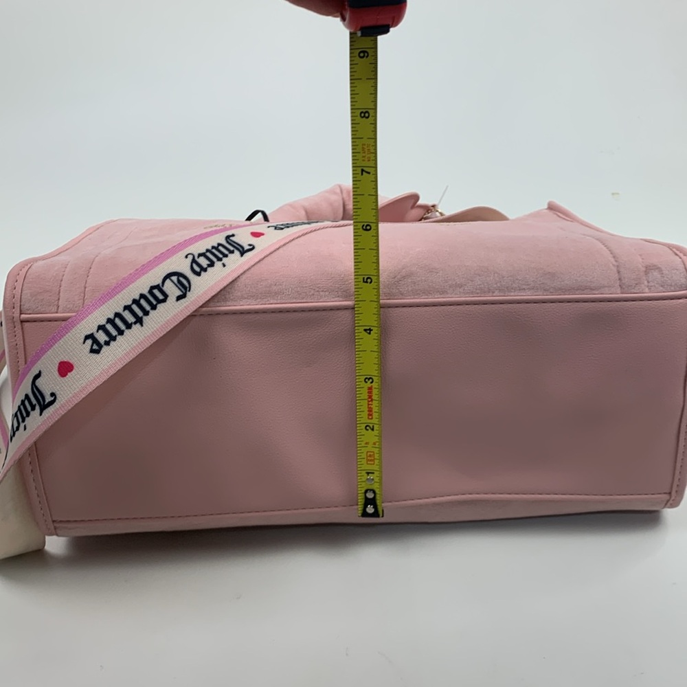 Juicy Couture Blush Pink Diamond Extra Spender Tote Heart Charm Cross strap NEW - Picture 14 of 16